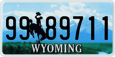 WY license plate 9989711