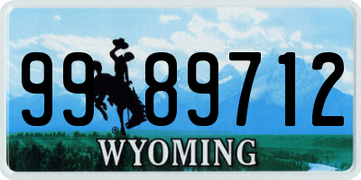 WY license plate 9989712