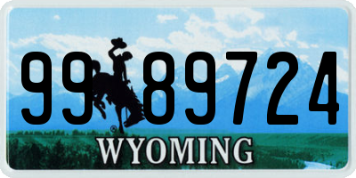 WY license plate 9989724