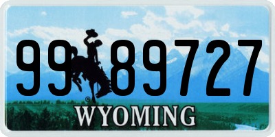 WY license plate 9989727