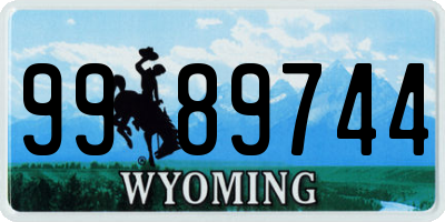 WY license plate 9989744