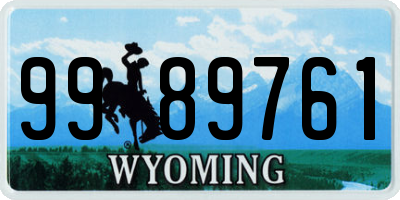 WY license plate 9989761