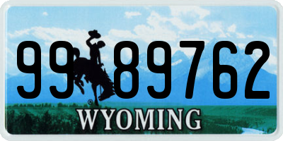 WY license plate 9989762