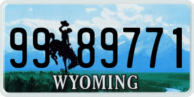 WY license plate 9989771