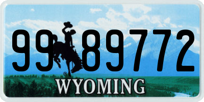 WY license plate 9989772