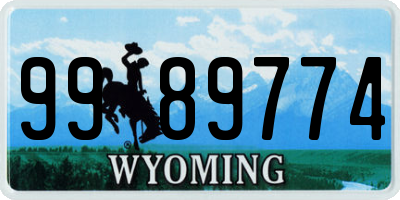 WY license plate 9989774