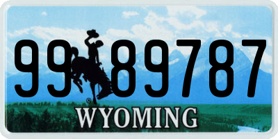 WY license plate 9989787