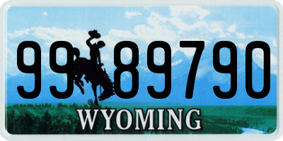 WY license plate 9989790