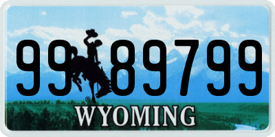 WY license plate 9989799