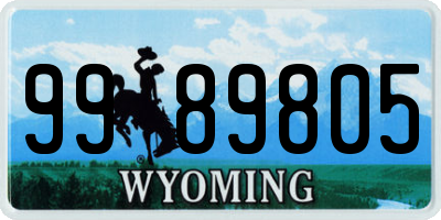 WY license plate 9989805