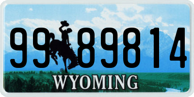 WY license plate 9989814