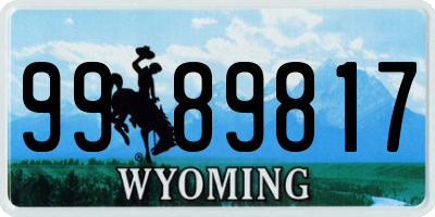 WY license plate 9989817