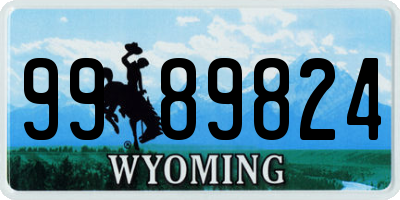 WY license plate 9989824