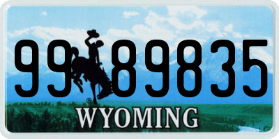 WY license plate 9989835