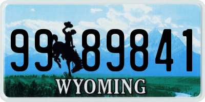WY license plate 9989841