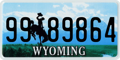 WY license plate 9989864