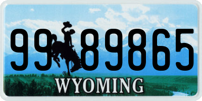 WY license plate 9989865