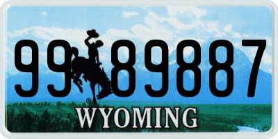 WY license plate 9989887