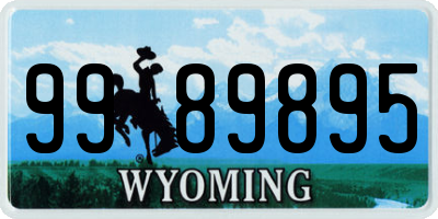 WY license plate 9989895