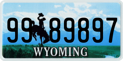 WY license plate 9989897