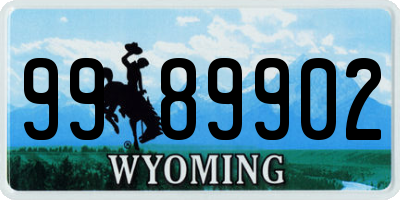 WY license plate 9989902