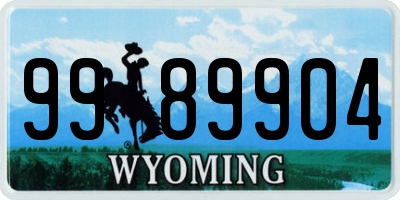 WY license plate 9989904
