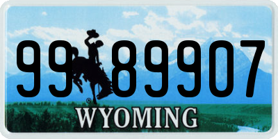 WY license plate 9989907