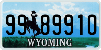 WY license plate 9989910