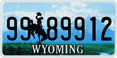 WY license plate 9989912