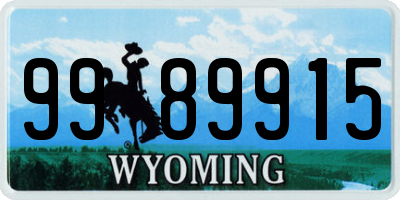 WY license plate 9989915