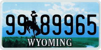 WY license plate 9989965