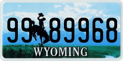 WY license plate 9989968