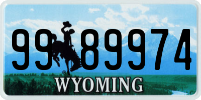 WY license plate 9989974
