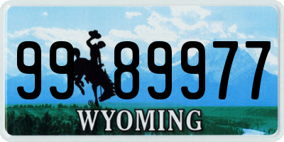 WY license plate 9989977