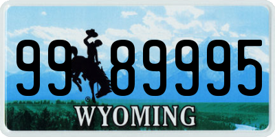 WY license plate 9989995