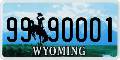 WY license plate 9990001