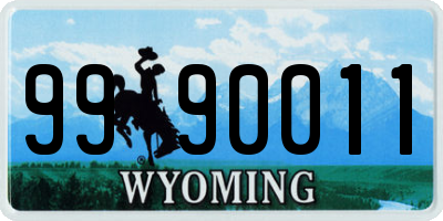 WY license plate 9990011