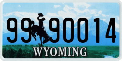 WY license plate 9990014