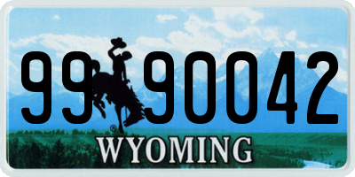 WY license plate 9990042