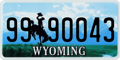 WY license plate 9990043