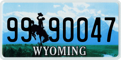 WY license plate 9990047