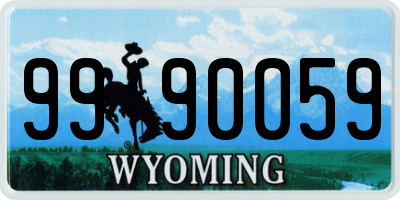 WY license plate 9990059