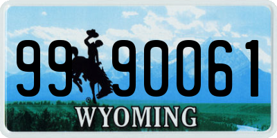WY license plate 9990061