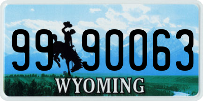 WY license plate 9990063