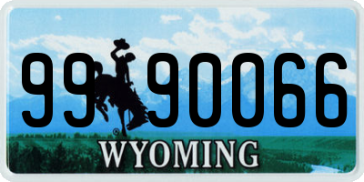 WY license plate 9990066