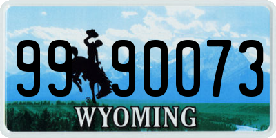 WY license plate 9990073