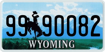 WY license plate 9990082