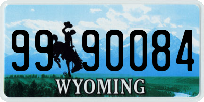 WY license plate 9990084