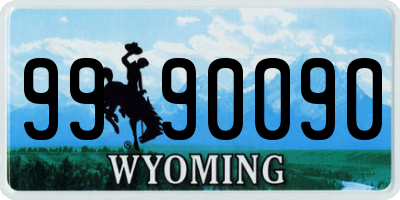 WY license plate 9990090