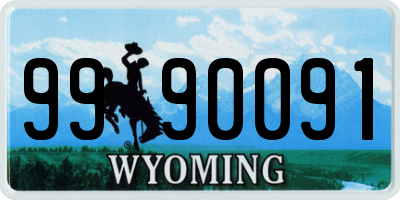 WY license plate 9990091